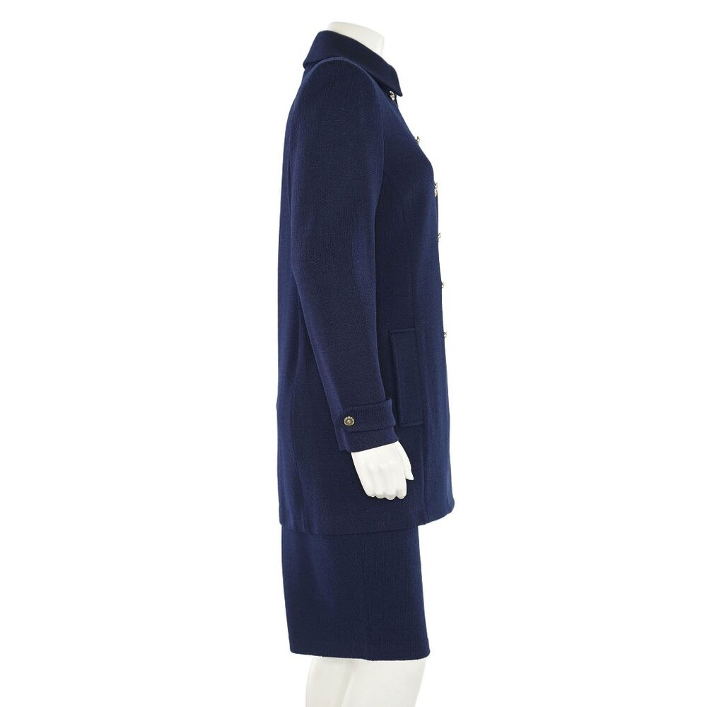 St. John Collection 2Pc Long Navy Double-Breasted Jacket & Skirt Suit sz 6/4 - Picture 7 of 13